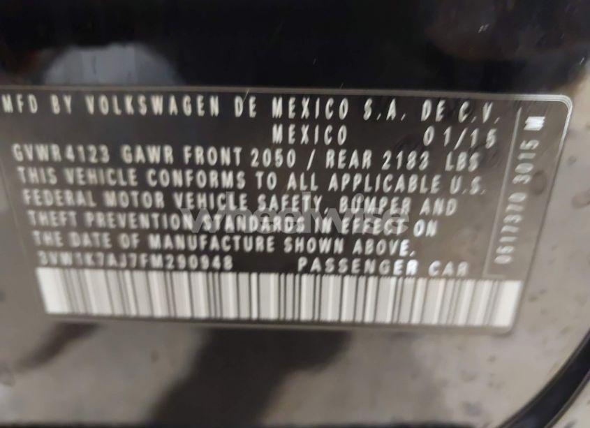 Photo 9 of 2015 Volkswagen Jetta 2.0L S (VIN 3VW1K7AJ7FM290948)