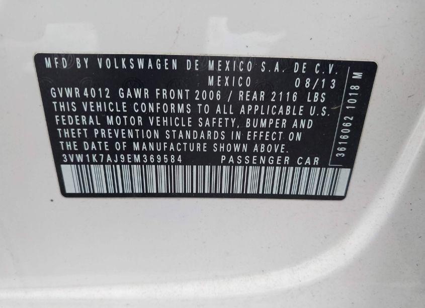 Photo 9 of 2014 Volkswagen Jetta 2.0L S (VIN 3VW1K7AJ9EM369584)