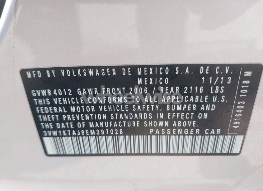 Photo 9 of 2014 Volkswagen Jetta 2.0L S (VIN 3VW1K7AJ9EM397028)