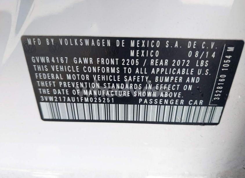 Photo 9 of 2015 Volkswagen Golf TSI SE 4-DOOR (VIN 3VW217AU1FM025251)