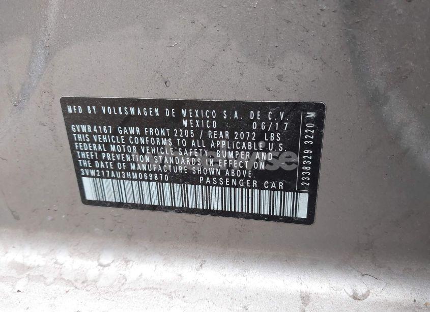 Photo 9 of 2017 Volkswagen Golf (VIN 3VW217AU3HM069870)