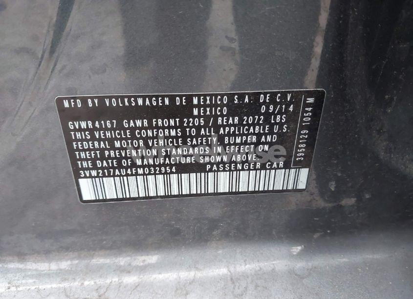 Photo 9 of 2015 Volkswagen Golf TSI S 4-DOOR (VIN 3VW217AU4FM032954)