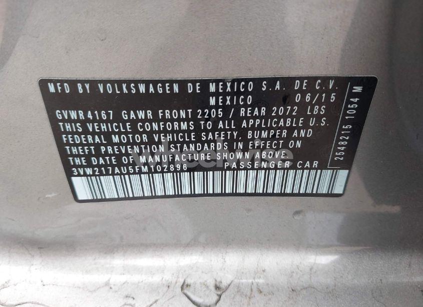 Photo 9 of 2015 Volkswagen Golf TSI SEL 4-DOOR (VIN 3VW217AU5FM102896)