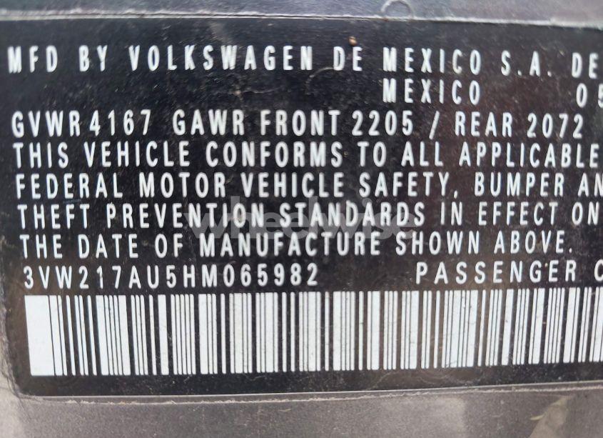 Photo 9 of 2017 Volkswagen Golf TSI S 4-DOOR/TSI SE 4-DOOR/TSI SEL 4-DOOR/TSI WOLFSBURG EDITION 4-DOOR (VIN 3VW217AU5HM065982)