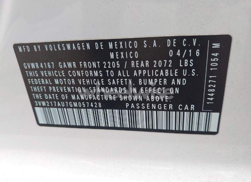 Photo 9 of 2016 Volkswagen Golf TSI S 4-DOOR (VIN 3VW217AU7GM057428)