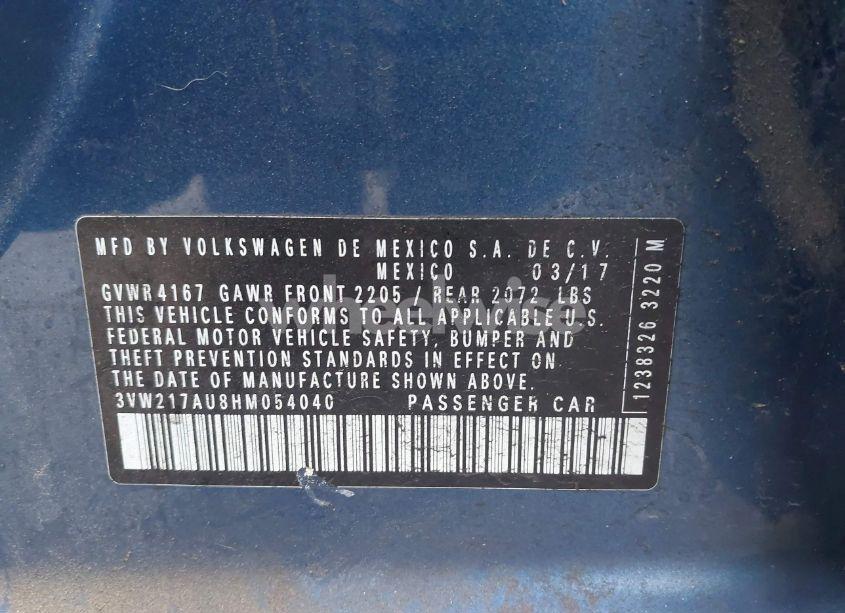 Photo 9 of 2017 Volkswagen Golf TSI S 4-DOOR/TSI SE 4-DOOR/TSI SEL 4-DOOR/TSI WOLFSBURG EDITION 4-DOOR (VIN 3VW217AU8HM054040)