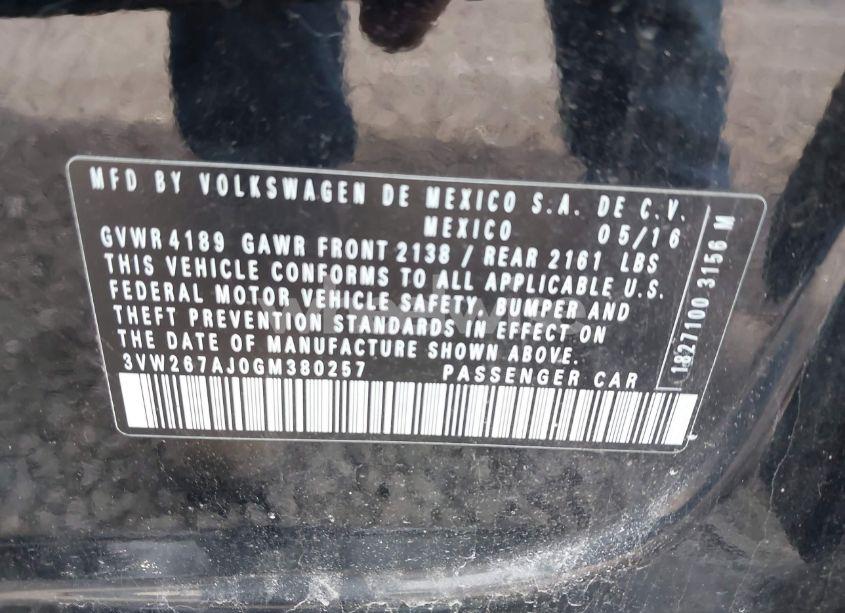 Photo 9 of 2016 Volkswagen Jetta 1.4T S (VIN 3VW267AJ0GM380257)