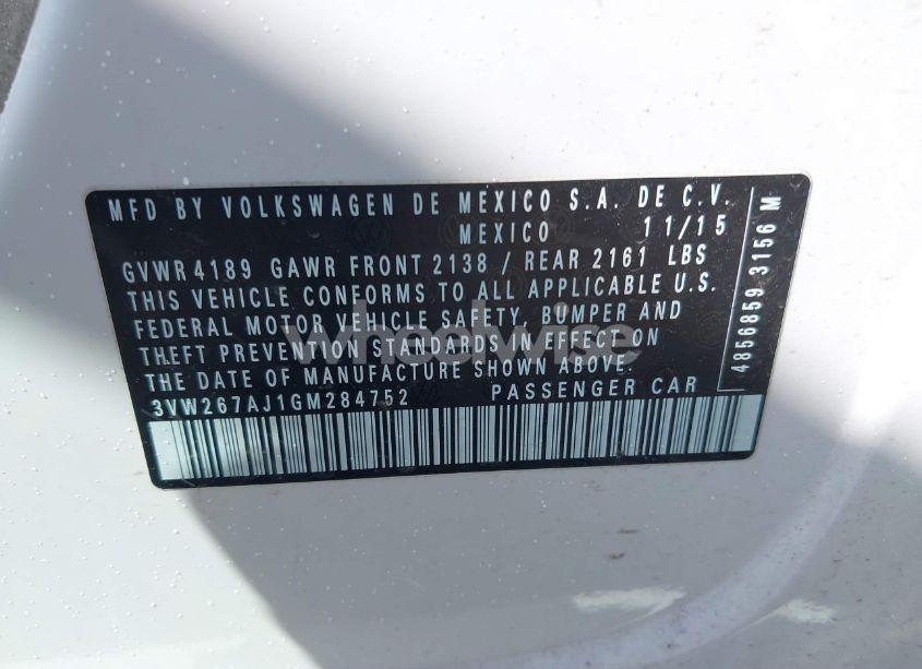 Photo 9 of 2016 Volkswagen Jetta 1.4T S (VIN 3VW267AJ1GM284752)