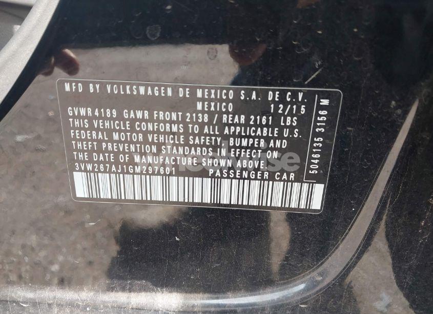 Photo 9 of 2016 Volkswagen Jetta 1.4T S (VIN 3VW267AJ1GM297601)