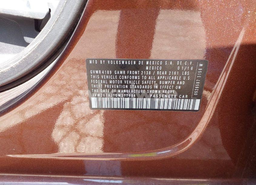 Photo 9 of 2016 Volkswagen Jetta 1.4T S (VIN 3VW267AJ1GM317684)