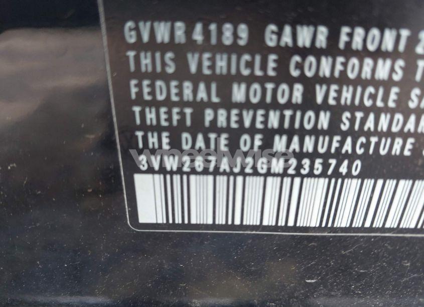 Photo 9 of 2016 Volkswagen Jetta 1.4T S (VIN 3VW267AJ2GM235740)