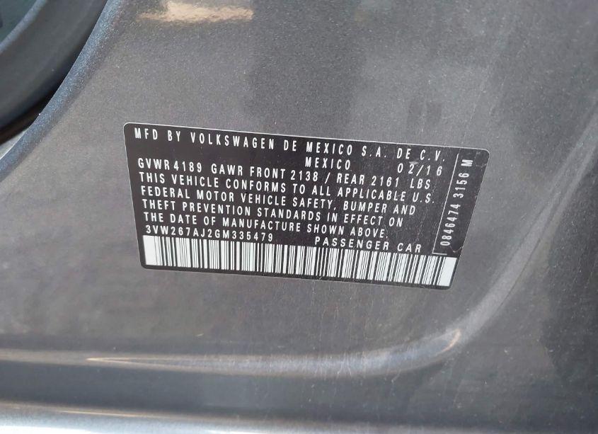 Photo 9 of 2016 Volkswagen Jetta 1.4T S (VIN 3VW267AJ2GM335479)