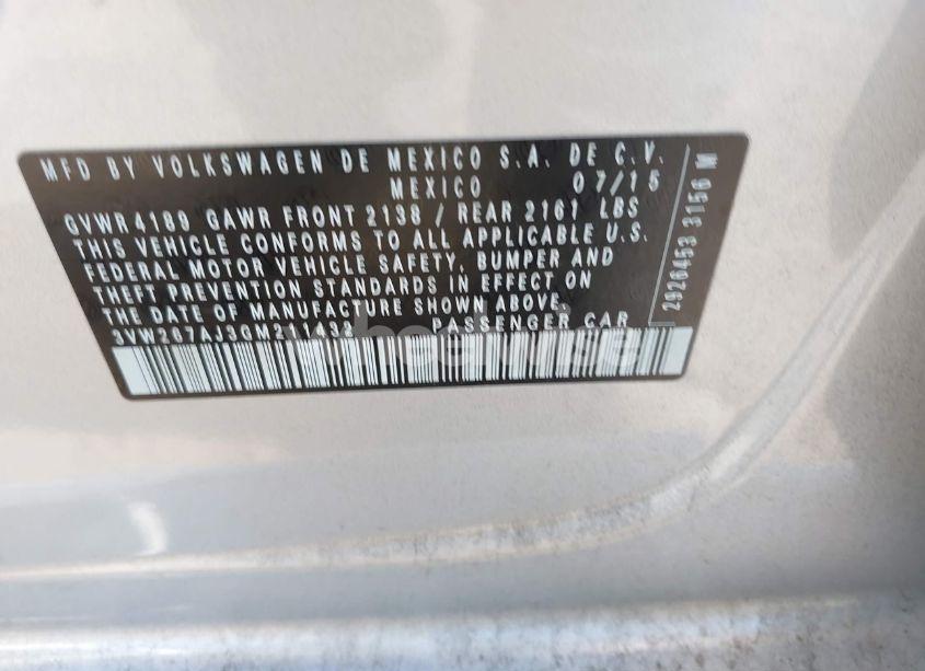 Photo 9 of 2016 Volkswagen Jetta 1.4T S (VIN 3VW267AJ3GM211432)