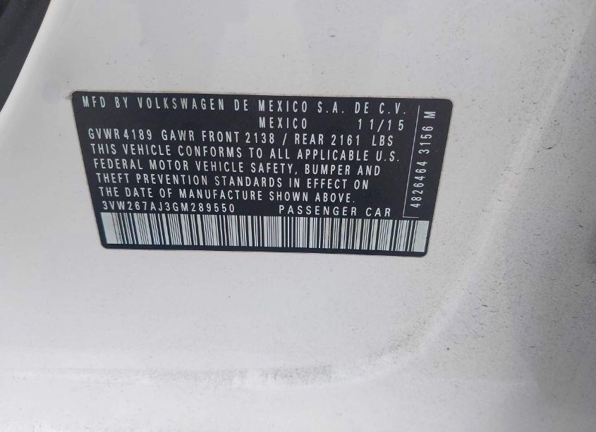 Photo 9 of 2016 Volkswagen Jetta 1.4T S (VIN 3VW267AJ3GM289550)