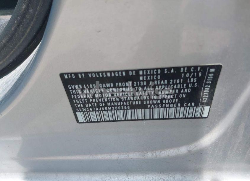 Photo 9 of 2016 Volkswagen Jetta 1.4T S (VIN 3VW267AJ4GM260266)