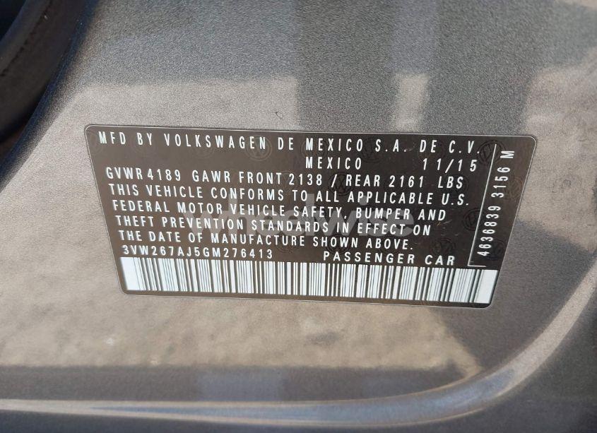 Photo 9 of 2016 Volkswagen Jetta 1.4T S (VIN 3VW267AJ5GM276413)