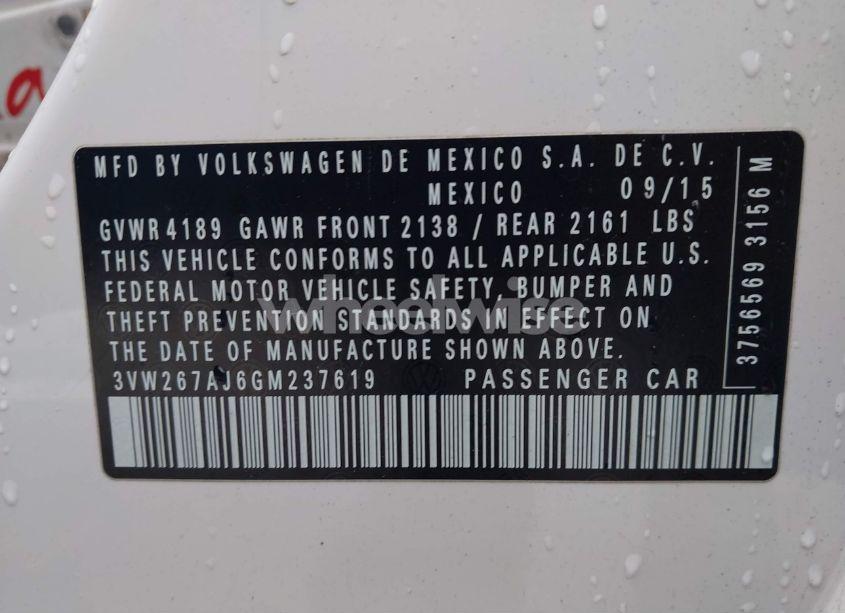 Photo 9 of 2016 Volkswagen Jetta 1.4T S (VIN 3VW267AJ6GM237619)