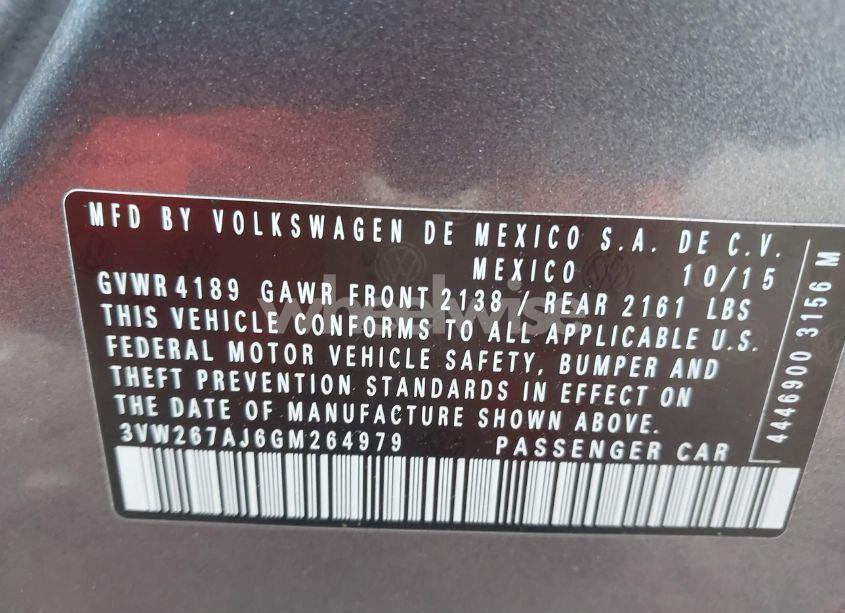 Photo 9 of 2016 Volkswagen Jetta 1.4T S (VIN 3VW267AJ6GM264979)