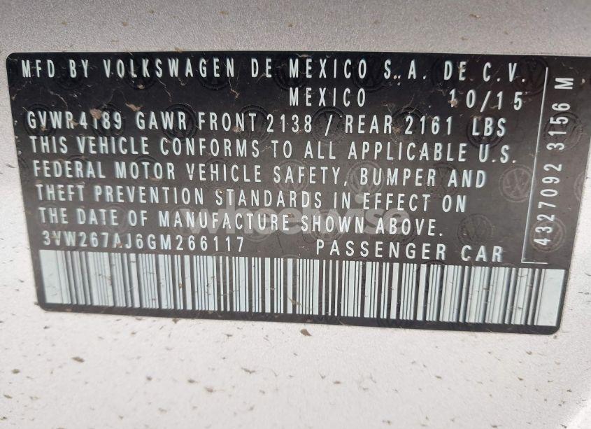 Photo 9 of 2016 Volkswagen Jetta 1.4T S (VIN 3VW267AJ6GM266117)