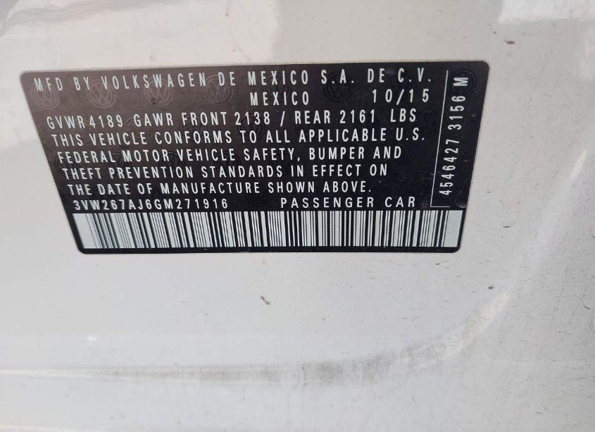 Photo 9 of 2016 Volkswagen Jetta 1.4T S (VIN 3VW267AJ6GM271916)