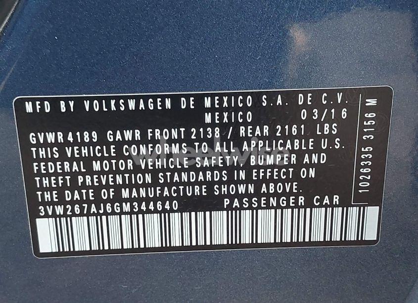 Photo 9 of 2016 Volkswagen Jetta 1.4T S (VIN 3VW267AJ6GM344640)