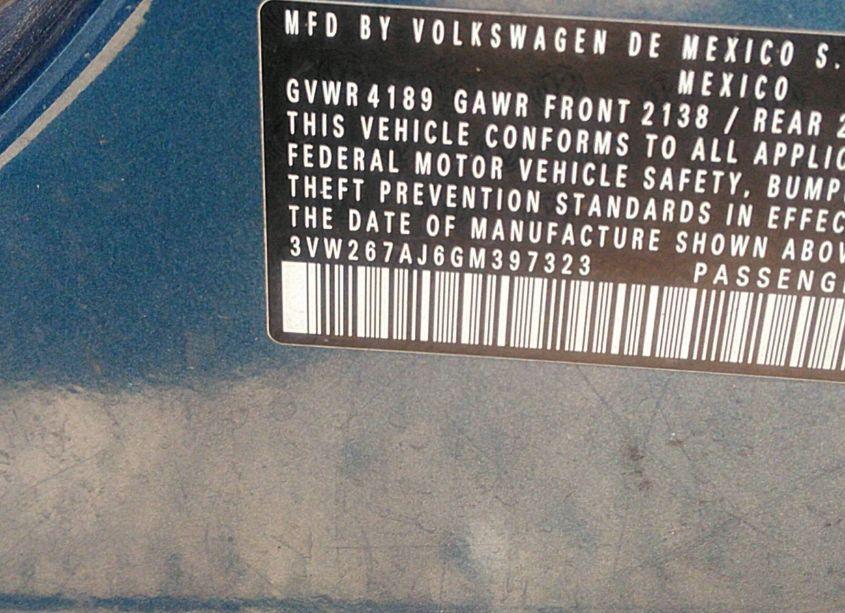 Photo 9 of 2016 Volkswagen Jetta 1.4T S (VIN 3VW267AJ6GM397323)