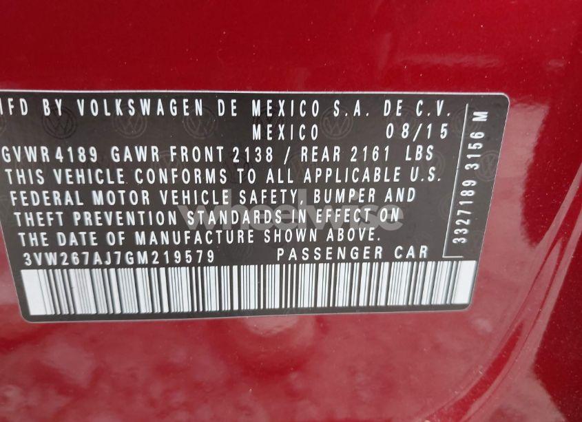 Photo 9 of 2016 Volkswagen Jetta 1.4T S (VIN 3VW267AJ7GM219579)