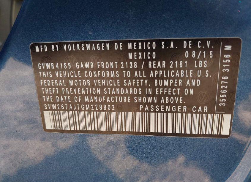 Photo 6 of 2016 Volkswagen Jetta 1.4T S (VIN 3VW267AJ7GM228802)