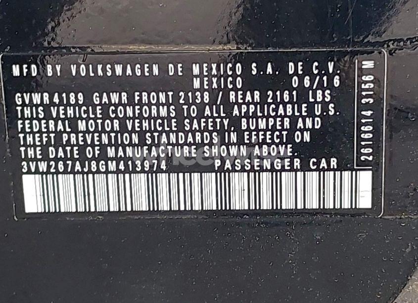 Photo 9 of 2016 Volkswagen Jetta 1.4T S (VIN 3VW267AJ8GM413974)