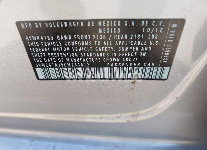 Photo 9 of 2016 Volkswagen Jetta 1.4T S (VIN 3VW267AJ9GM263812)