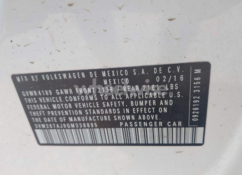 Photo 9 of 2016 Volkswagen Jetta 1.4T S (VIN 3VW267AJ9GM338895)