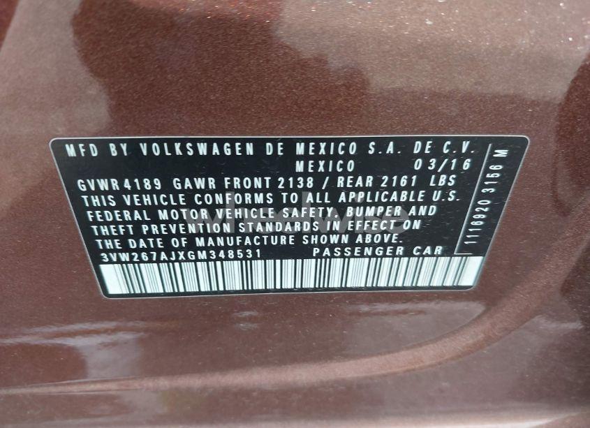 Photo 9 of 2016 Volkswagen Jetta 1.4T S (VIN 3VW267AJXGM348531)