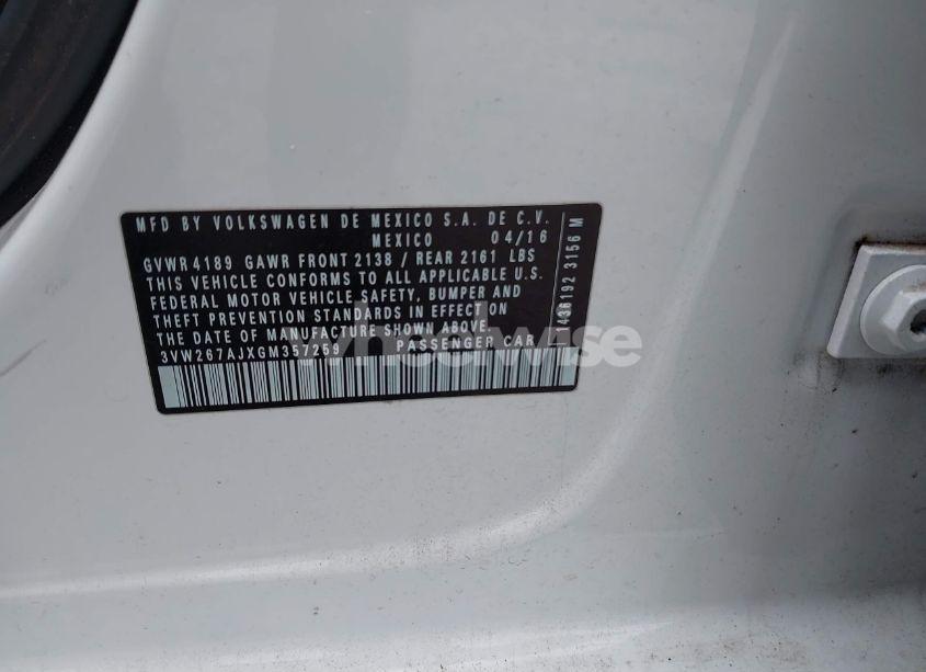 Photo 9 of 2016 Volkswagen Jetta 1.4T S (VIN 3VW267AJXGM357259)