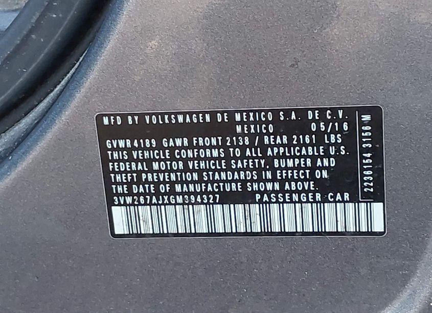 Photo 9 of 2016 Volkswagen Jetta 1.4T S (VIN 3VW267AJXGM394327)