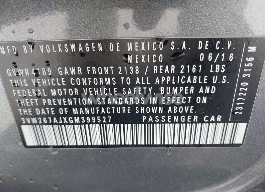Photo 9 of 2016 Volkswagen Jetta 1.4T S (VIN 3VW267AJXGM399527)