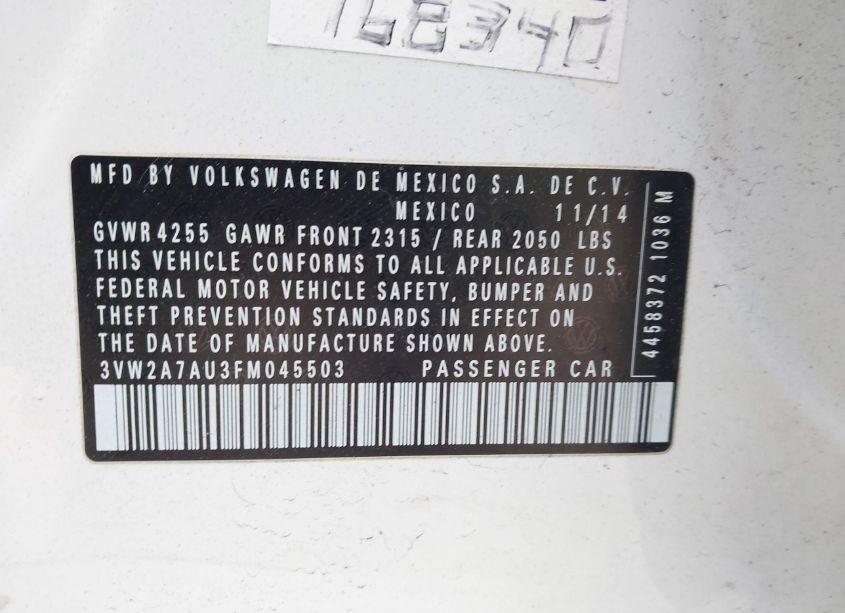 Photo 9 of 2015 Volkswagen Golf TDI SEL 4-DOOR (VIN 3VW2A7AU3FM045503)