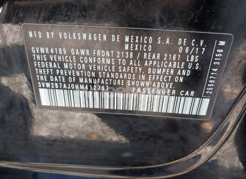 Photo 9 of 2017 Volkswagen Jetta 1.4T S (VIN 3VW2B7AJ0HM412797)