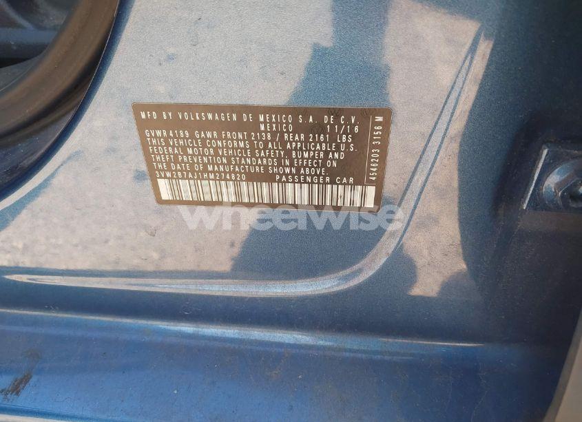 Photo 9 of 2017 Volkswagen Jetta 1.4T S (VIN 3VW2B7AJ1HM274820)