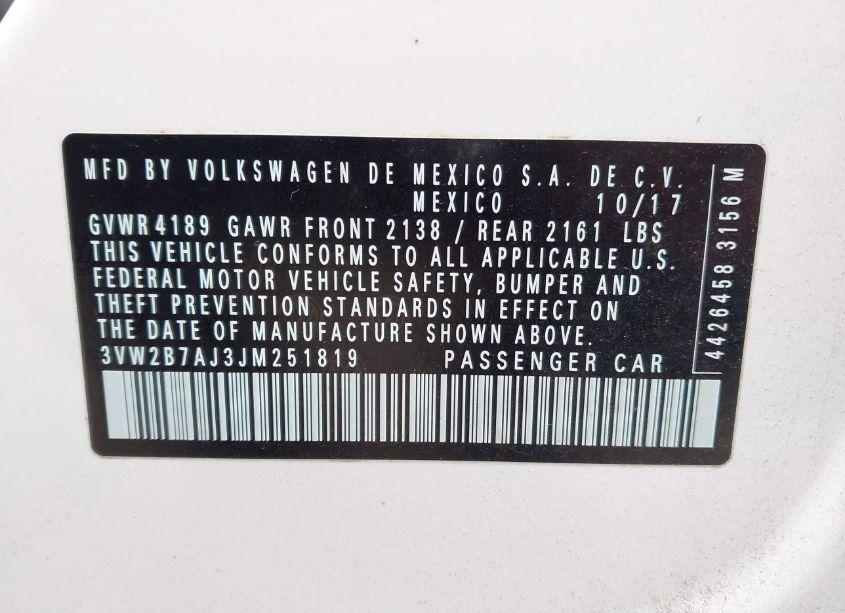 Photo 9 of 2018 Volkswagen Jetta 1.4T S (VIN 3VW2B7AJ3JM251819)