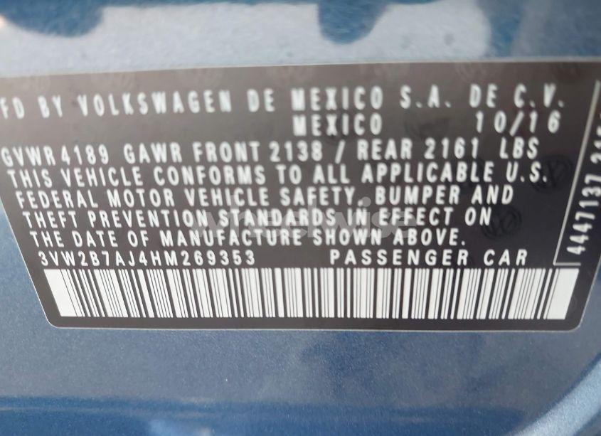 Photo 9 of 2017 Volkswagen Jetta 1.4T S (VIN 3VW2B7AJ4HM269353)