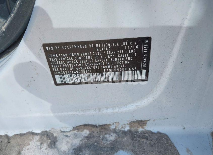 Photo 9 of 2017 Volkswagen Jetta 1.4T S (VIN 3VW2B7AJ4HM273306)