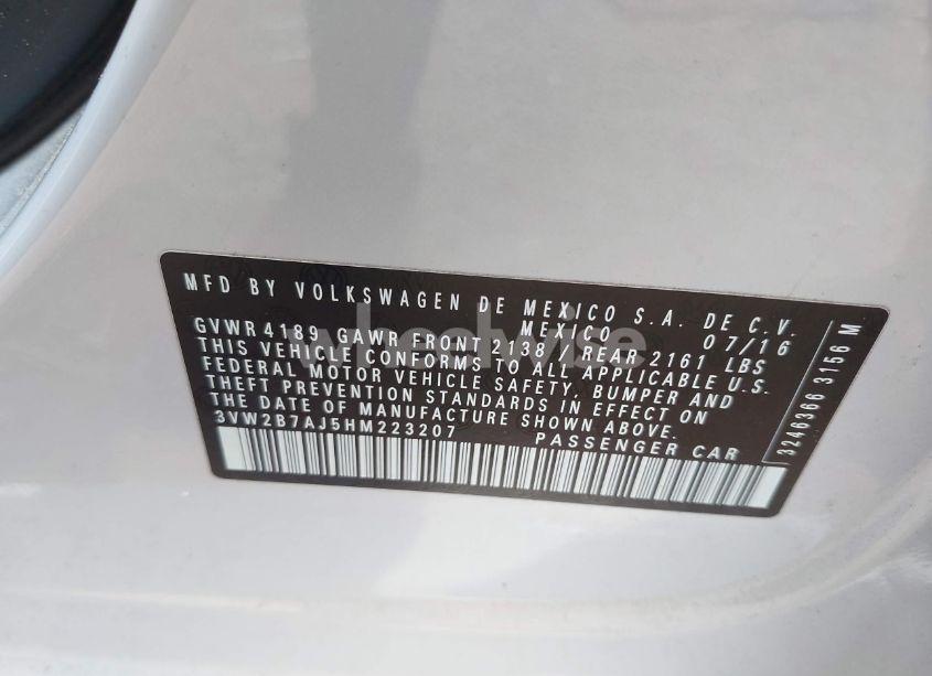 Photo 9 of 2017 Volkswagen Jetta 1.4T S (VIN 3VW2B7AJ5HM223207)
