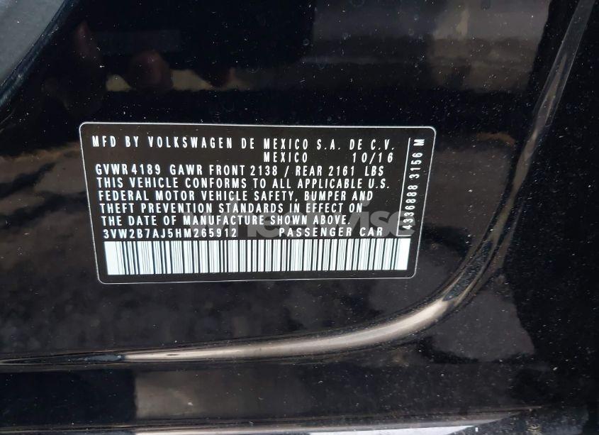 Photo 9 of 2017 Volkswagen Jetta 1.4T S (VIN 3VW2B7AJ5HM265912)