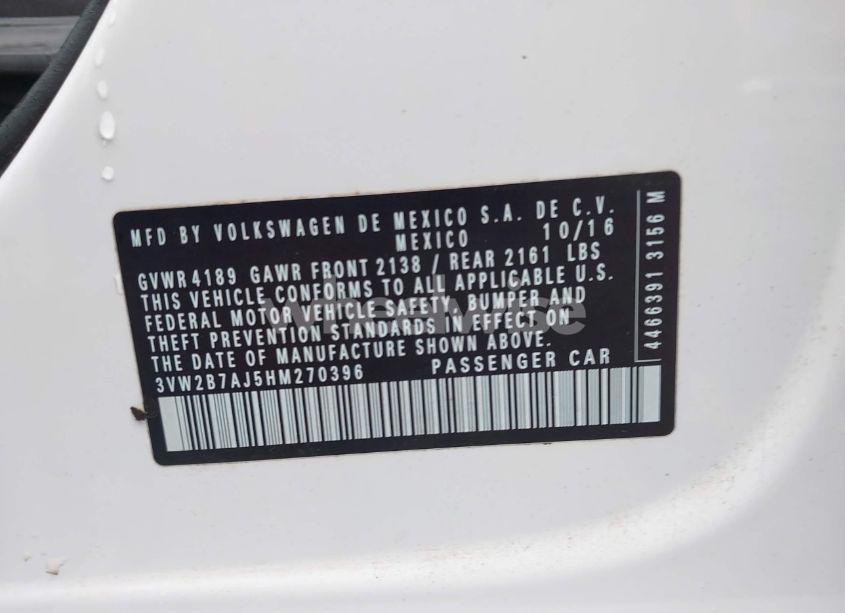 Photo 9 of 2017 Volkswagen Jetta 1.4T S (VIN 3VW2B7AJ5HM270396)