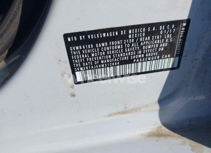 Photo 9 of 2017 Volkswagen Jetta 1.4T S (VIN 3VW2B7AJ5HM312694)