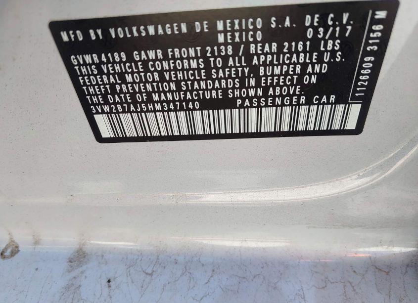 Photo 9 of 2017 Volkswagen Jetta 1.4T S (VIN 3VW2B7AJ5HM347140)