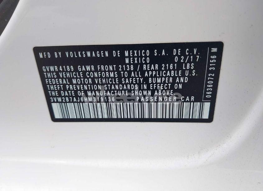 Photo 9 of 2017 Volkswagen Jetta 1.4T S (VIN 3VW2B7AJ6HM319136)