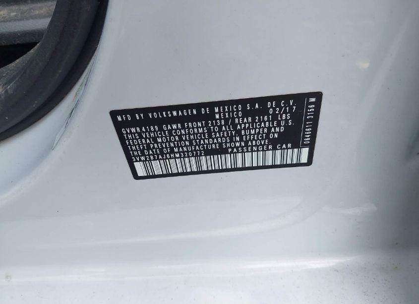 Photo 9 of 2017 Volkswagen Jetta 1.4T S (VIN 3VW2B7AJ6HM320772)