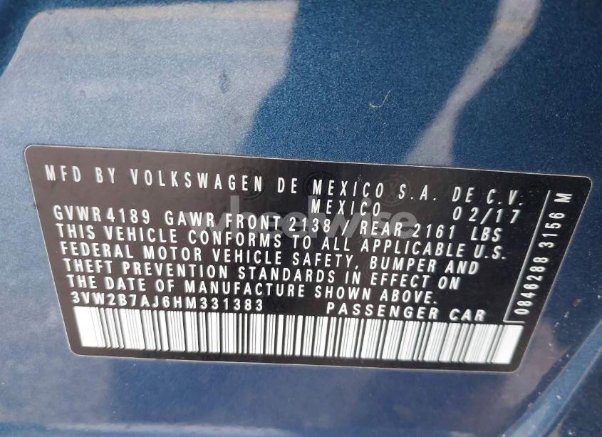 Photo 9 of 2017 Volkswagen Jetta 1.4T S (VIN 3VW2B7AJ6HM331383)