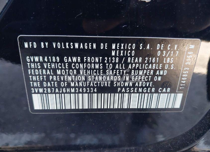 Photo 9 of 2017 Volkswagen Jetta 1.4T S (VIN 3VW2B7AJ6HM349334)